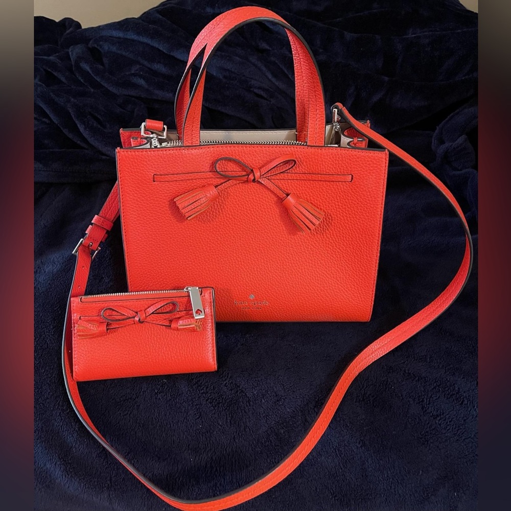 Kate Spade Women's Hayes Street Sam Tote With Wallet-Orange